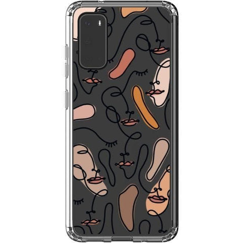 Galaxy S20 Color Block Abstract Line Art Faces Clear Phone Cases - The Urban Flair