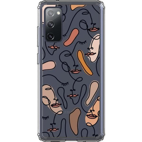 Galaxy S20 FE Color Block Abstract Line Art Faces Clear Phone Cases - The Urban Flair