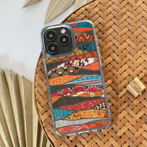 Abstract Southwestern Prints Phone Case For iPhone 13 Pro Max 12 Mini 11 XR XS 7 8 Plus SE 2020 Clear Cover With Trendy Aesthetic Design Feat