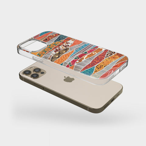 Abstract Southwestern Prints Phone Case For iPhone 13 Pro Max 12 Mini 11 XR XS 7 8 Plus SE 2020 Clear Cover With Trendy Aesthetic Design Feat