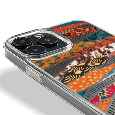 Abstract Southwestern Prints Phone Case For iPhone 13 Pro Max 12 Mini 11 XR XS 7 8 Plus SE 2020 Clear Cover With Trendy Aesthetic Design Feat