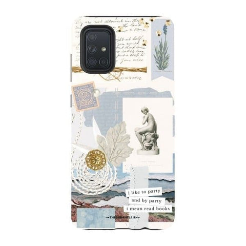 Galaxy A71 4G Satin (Semi-Matte) Aesthetic Blue Collage Tough Phone Case - The Urban Flair