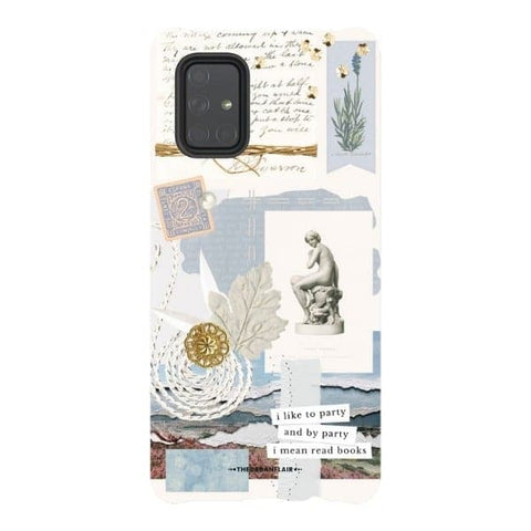 Galaxy A71 5G Satin (Semi-Matte) Aesthetic Blue Collage Tough Phone Case - The Urban Flair