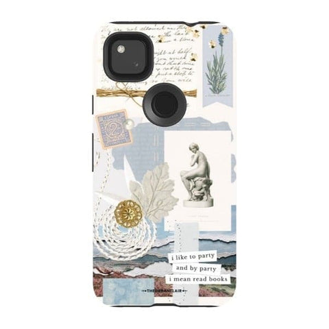 Aesthetic Blue Collage Tough Phone Case Pixel 4A 4G Gloss [High Sheen] exclusively offered by The Urban Flair
