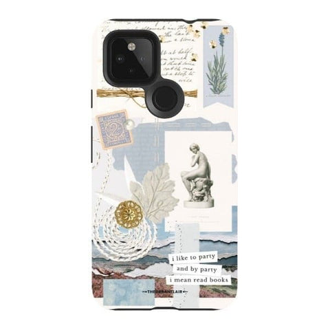Pixel 4A 5G Satin (Semi-Matte) Aesthetic Blue Collage Tough Phone Case - The Urban Flair