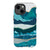 iPhone 13 Mini Satin (Semi-Matte) Aesthetic Blue Layered Mountains Tough Phone Case - The Urban Flair