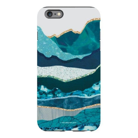 iPhone 6s Plus Satin (Semi-Matte) Aesthetic Blue Layered Mountains Tough Phone Case - The Urban Flair