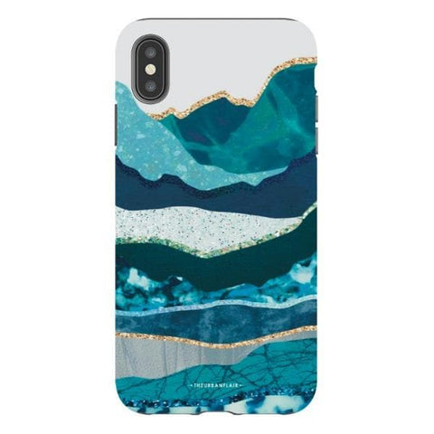 iPhone XS Max Satin (Semi-Matte) Aesthetic Blue Layered Mountains Tough Phone Case - The Urban Flair