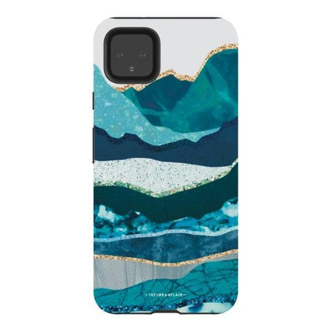 Pixel 4XL Gloss (High Sheen) Aesthetic Blue Layered Mountains Tough Phone Case - The Urban Flair