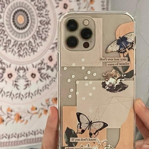 Aesthetic Butterfly Collage Clippings Clear Phone Case iPhone 12 Pro Max by The Urban Flair (Customer Feat)