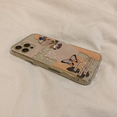 Aesthetic Butterfly Collage Clippings Clear Phone Case iPhone 12 Pro Max by The Urban Flair (Customer Feat)