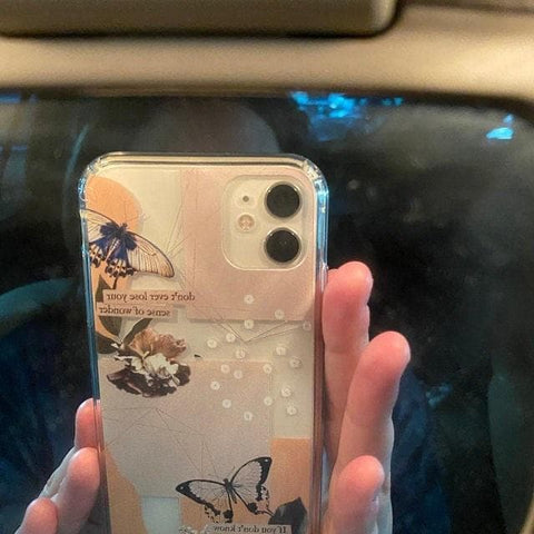 Aesthetic Butterfly Collage Clippings Clear Phone Case iPhone 12 Pro Max by The Urban Flair (Customer Feat)