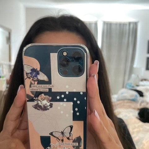 Aesthetic Butterfly Collage Clippings Clear Phone Case iPhone 12 Pro Max by The Urban Flair (Customer Feat)