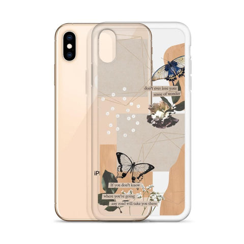 Aesthetic Butterfly Collage Clippings Clear Phone Case iPhone 12 Pro Max by The Urban Flair (Feat)