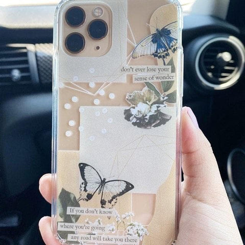 Aesthetic Butterfly Collage Clippings Clear Phone Case iPhone 12 Pro Max by The Urban Flair (Customer Feat)