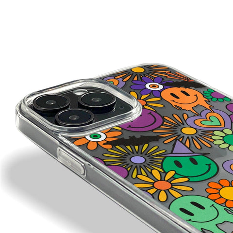 Aesthetic Halloween Smiley Face Phone Case For iPhone 13 Pro Max 12 Mini 11 XR XS 7 8 Plus SE 2022 Clear Cover With Cute Spooky Design Feat