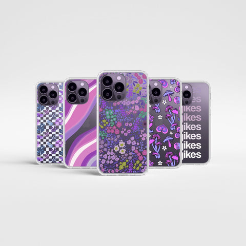 Best Phone Cases For New Deep Purple iPhone 14 Pro and 14 Pro Max Clear Cases With Aesthetic Designs Mobile Covers By The Urban Flair