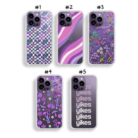 Best Phone Cases For New Deep Purple iPhone 14 Pro and 14 Pro Max Clear Cases With Aesthetic Designs Mobile Covers By The Urban Flair