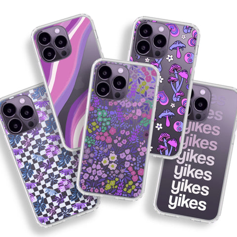 Best Phone Cases For New Deep Purple iPhone 14 Pro and 14 Pro Max Clear Cases With Aesthetic Designs Mobile Covers By The Urban Flair