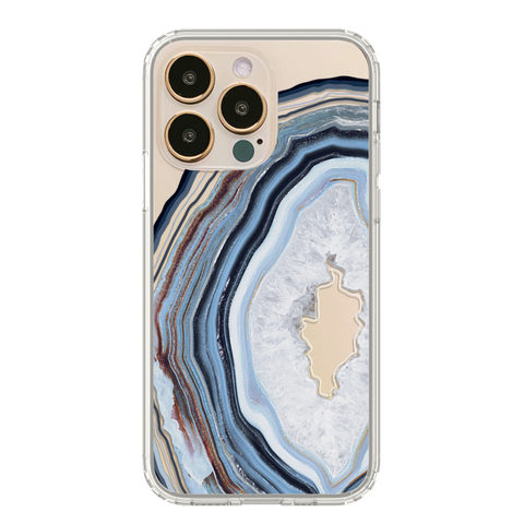 Agate Slice Print Clear Phone Cases For New Gold iPhone 14 Pro
