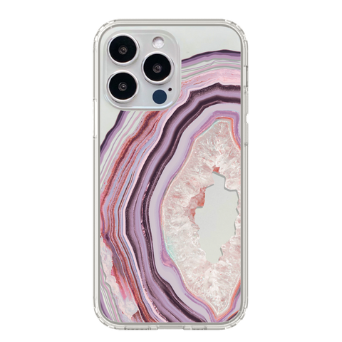Agate Slice Print Clear Phone Cases For New Silver iPhone 14 Pro