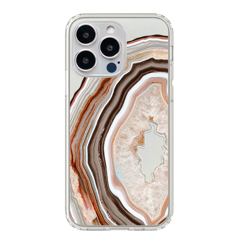 Agate Slice Print Clear Phone Cases For New Silver iPhone 14 Pro