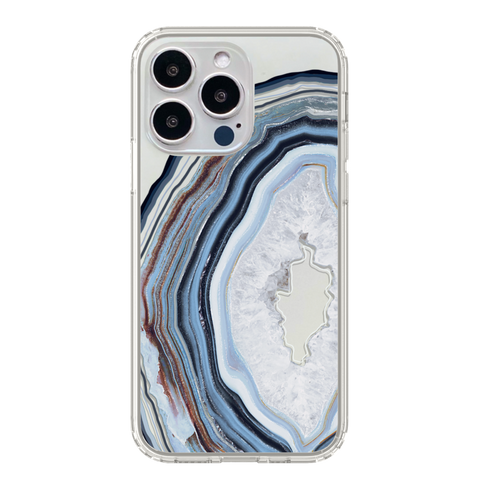 Agate Slice Print Clear Phone Cases For New Silver iPhone 14 Pro