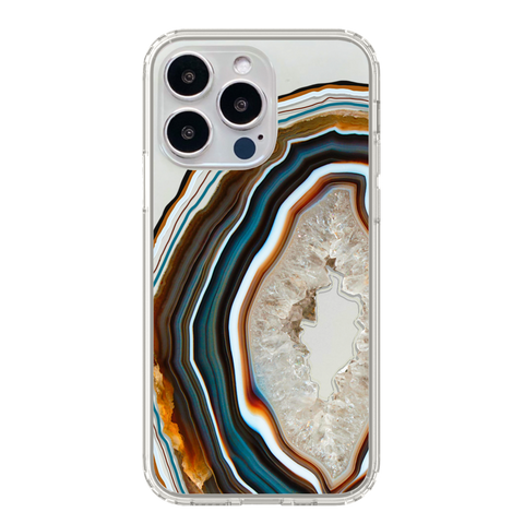 Agate Slice Print Clear Phone Cases For New Silver iPhone 14 Pro