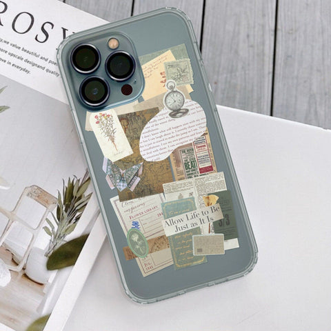 Allow Life To Be Aesthetic Collage Clear Phone Case For iPhone 13 12 Mini 11 Pro Max XR XS SE 2020 7 8 Plus Abstract Design The Urban Flair Feat