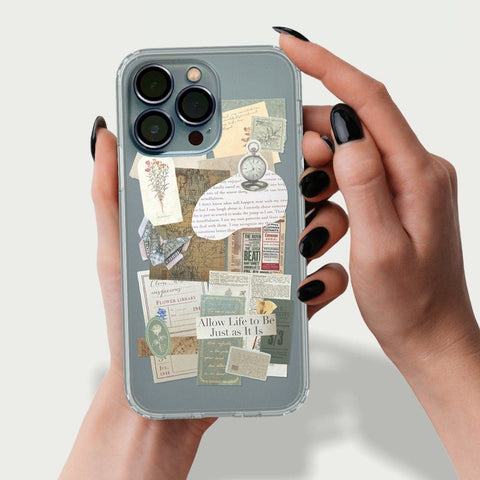 Allow Life To Be Aesthetic Collage Clear Phone Case For iPhone 13 12 Mini 11 Pro Max XR XS SE 2020 7 8 Plus Abstract Design The Urban Flair Feat