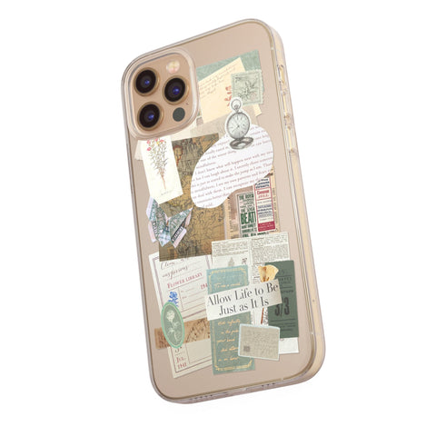 Allow Life To Be Aesthetic Collage Clear Phone Case For iPhone 13 12 Mini 11 Pro Max XR XS SE 2020 7 8 Plus Abstract Design The Urban Flair Feat