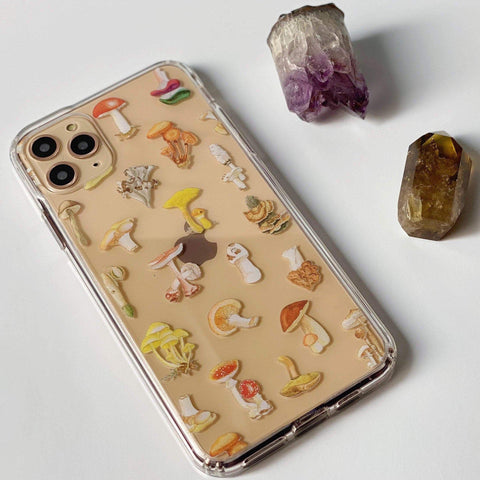 Autumn Watercolor Mushroom Clear Phone Case iPhone 12 Pro Max by The Urban Flair (Feat)