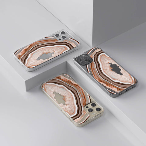 Nude Geode Slice Case For iPhone 13 12 Mini 11 Pro Max XR XS 7 8 Plus SE 2020 Galaxy S21 Ultra Fe Cover With Boho Agate Design Feat