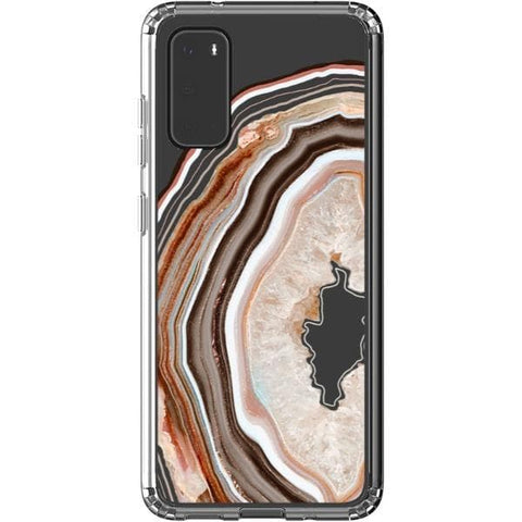 Galaxy S20 Beige Geode Slice Clear Phone Case - The Urban Flair