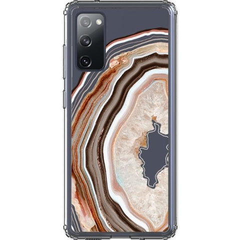 Galaxy S20 FE Beige Geode Slice Clear Phone Case - The Urban Flair