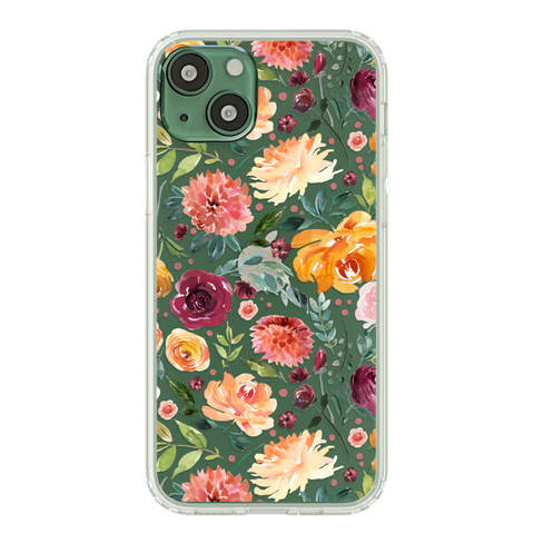 Best Floral Design Clear Phone Cases For Your Alpine Green iPhone 13 Mini, 13, 13 Pro & 13 Pro Max
