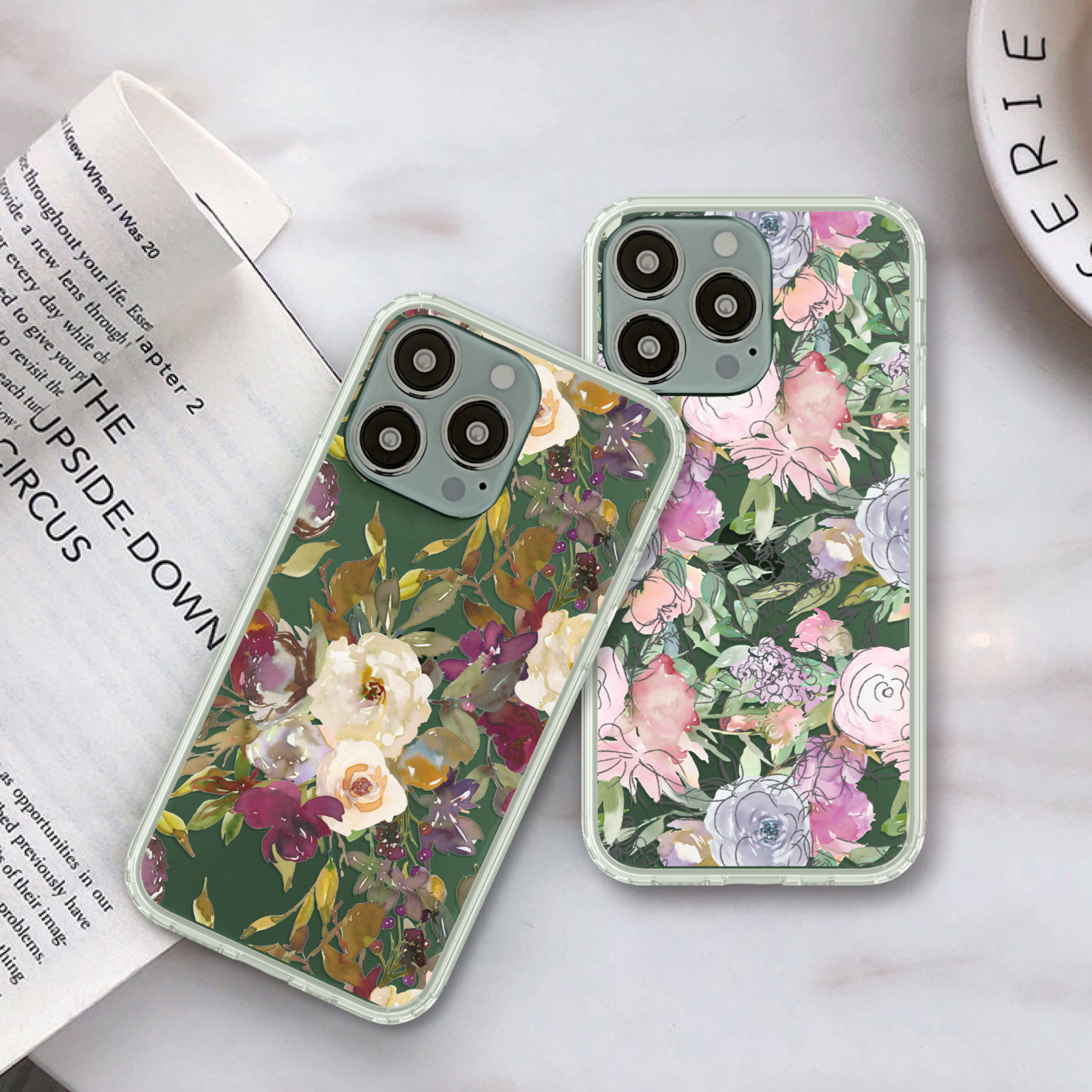 Best Floral Design Clear Phone Cases For Your Alpine Green iPhone 13 Mini, 13, 13 Pro & 13 Pro Max
