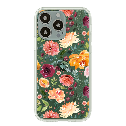 Best Floral Design Clear Phone Cases For Your Alpine Green iPhone 13 Mini, 13, 13 Pro & 13 Pro Max