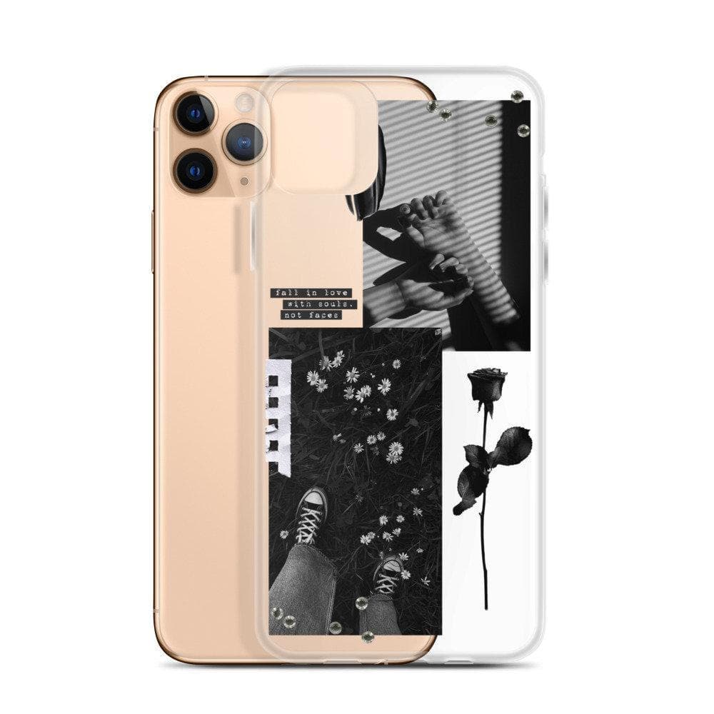 Black and White Aesthetic Collage Clear Phone Case for Apple iPhone 13 ...