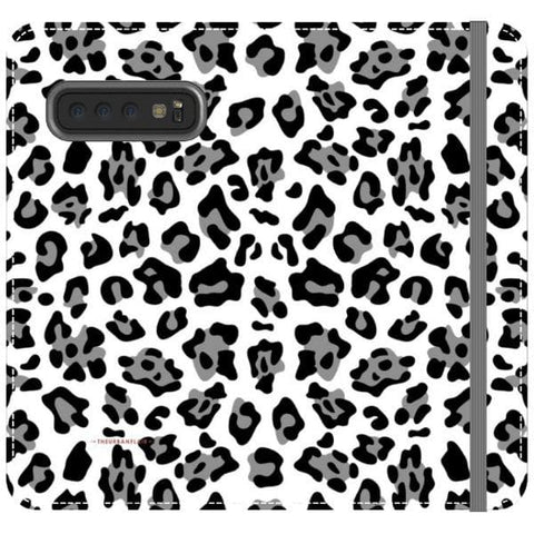 Galaxy S10 Black and White Animal Print Wallet Phone Case - The Urban Flair