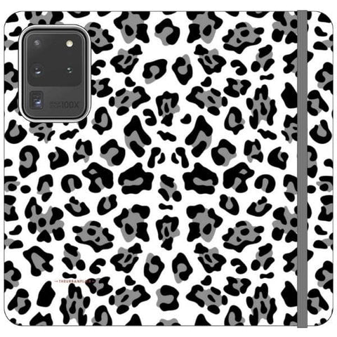 Galaxy S20 Ultra Black and White Animal Print Wallet Phone Case - The Urban Flair