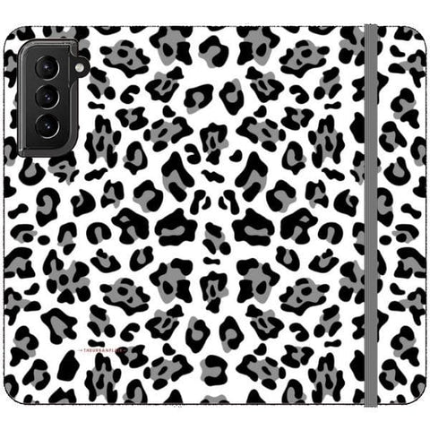 Galaxy S21 Black and White Animal Print Wallet Phone Case - The Urban Flair