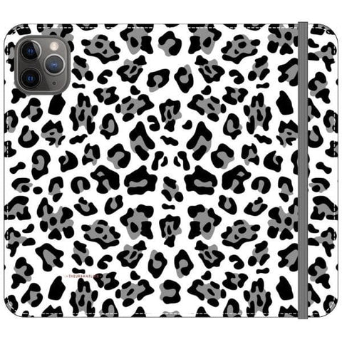 iPhone 11 Pro Max Black and White Animal Print Wallet Phone Case - The Urban Flair