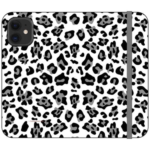 iPhone 12 Mini Black and White Animal Print Wallet Phone Case - The Urban Flair