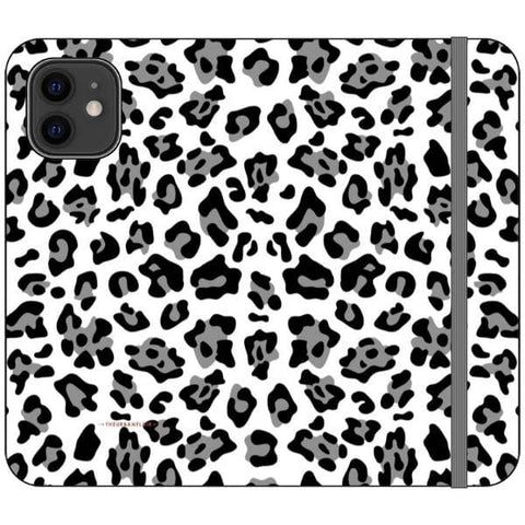 iPhone 12 Black and White Animal Print Wallet Phone Case - The Urban Flair