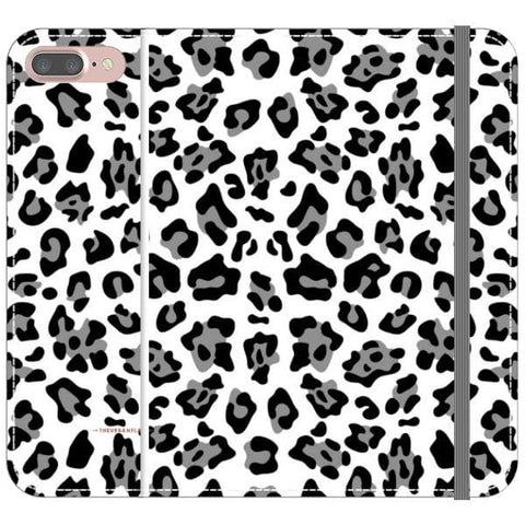 iPhone 7 Plus/8 Plus Black and White Animal Print Wallet Phone Case - The Urban Flair