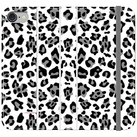 iPhone 7/8/SE 2020 Black and White Animal Print Wallet Phone Case - The Urban Flair