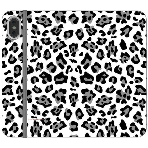 iPhone XS Max Black and White Animal Print Wallet Phone Case - The Urban Flair