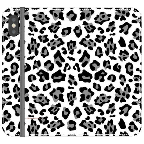 iPhone X/XS Black and White Animal Print Wallet Phone Case - The Urban Flair