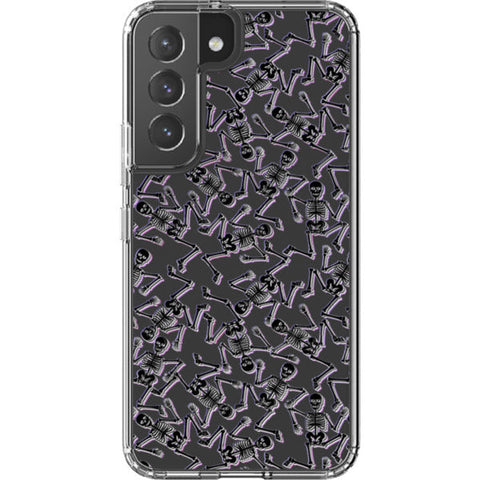 Black Purple Glitch Skeletons Clear Phone Case